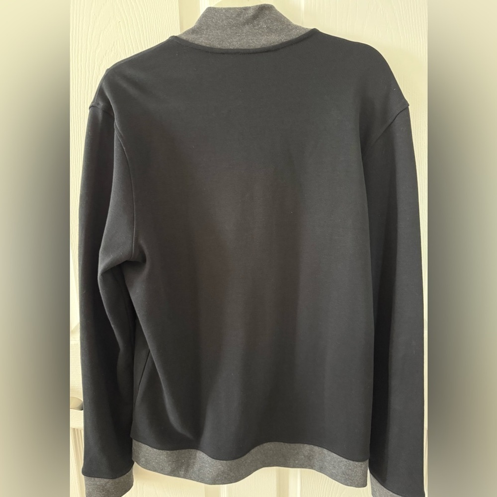 ALFANI MEN’S BLACK GRAY COTTON FULL ZIP JACKET SIZE: M CASUAL LIGHTWEIGHT - Picture 9 of 13